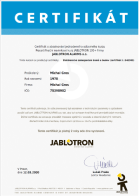 Certifikat Jablotron 2020